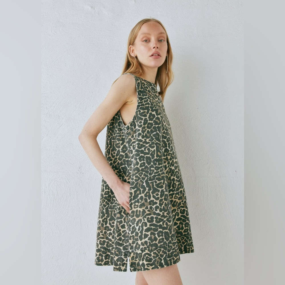VRG GRL Zia Leopard Mini Dress NWT